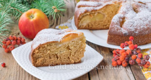 Яблучний пиріг на кефірі (дуже пухкий і смачній!)